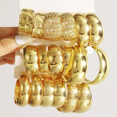 gold personalized C-shaped earring set 3-piece set