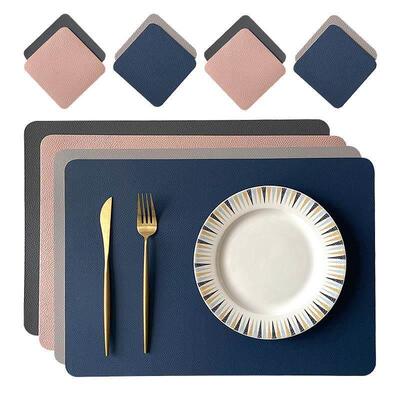 Leather Placemat Household Goods Rectangular Heat Insulation