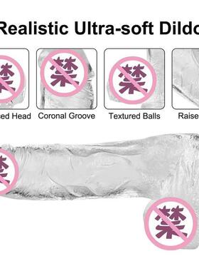 Erotic Soft Jelly Dildo Anal Butt Plug Realistic Penis Stron