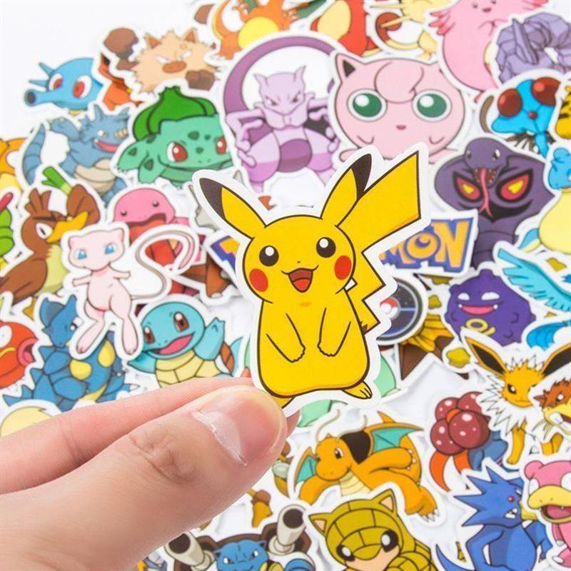 100Pcs Pokemon Stickers Kawaii Pikachu Skateboard Bicycle