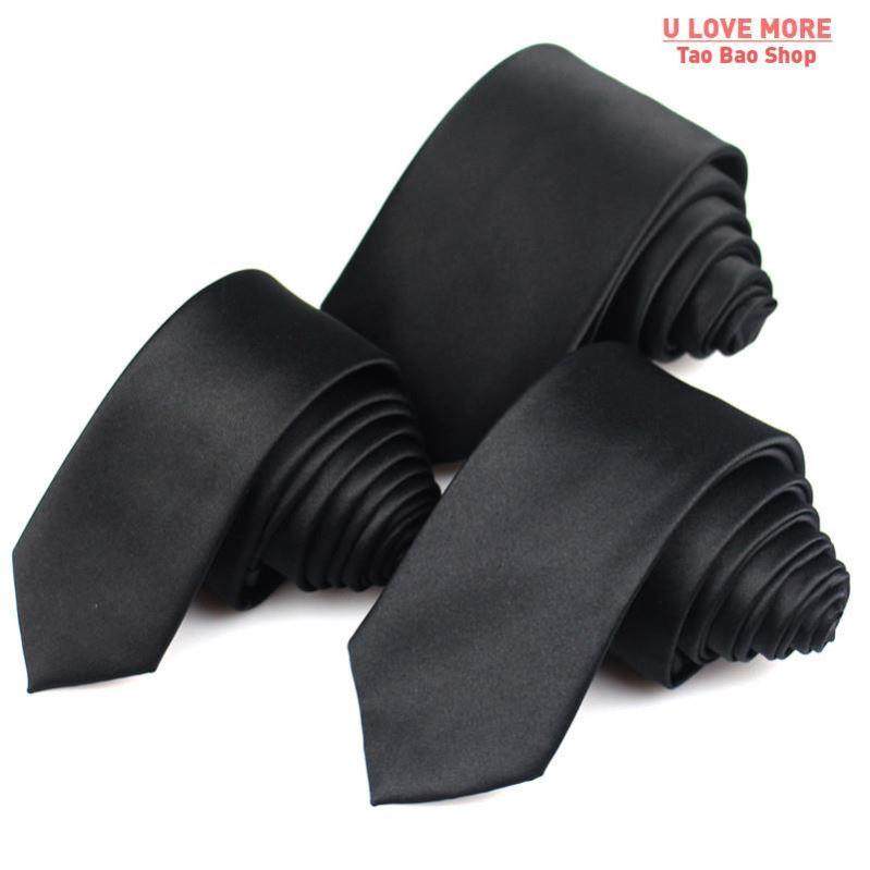 Black Neck Ties For Men Women Casual Suits Solid Tie Gravata