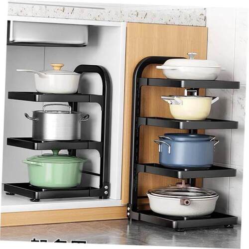 kitchen accessories Multi-layer pot storage rack Layering in
