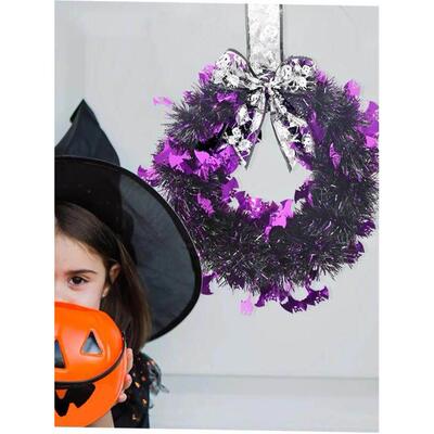 Halloween Striped Wreath, Pumpkin Skull Wreath,Halloween fro