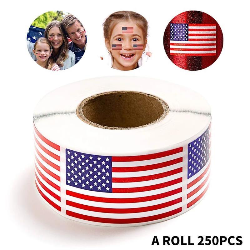 50-250Pc American Flag Stickers USA Patriotic Sticker For