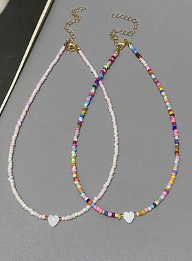 New Nature Shell Love Heart Choker Necklace for Girl Spring