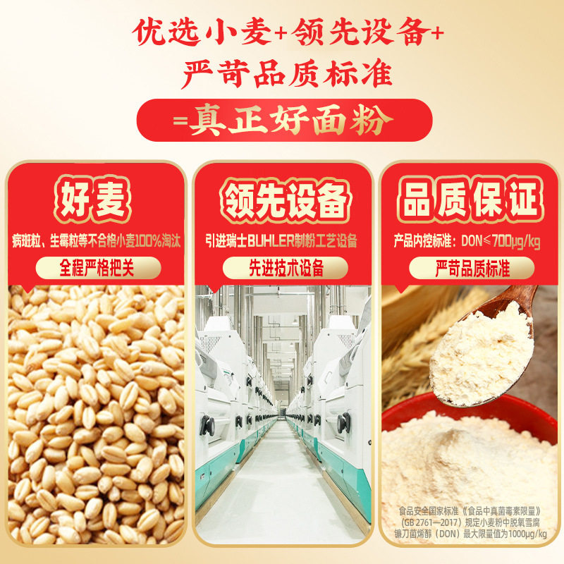 想念全麦面粉5kg含麸皮面粉家用小麦粉馒头饺子粉中筋面粉10斤