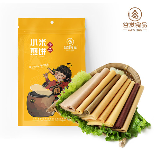 谷发食品小米煎饼泰山粗粮软煎饼泰安特产山东纯手工杂粮即食煎饼
