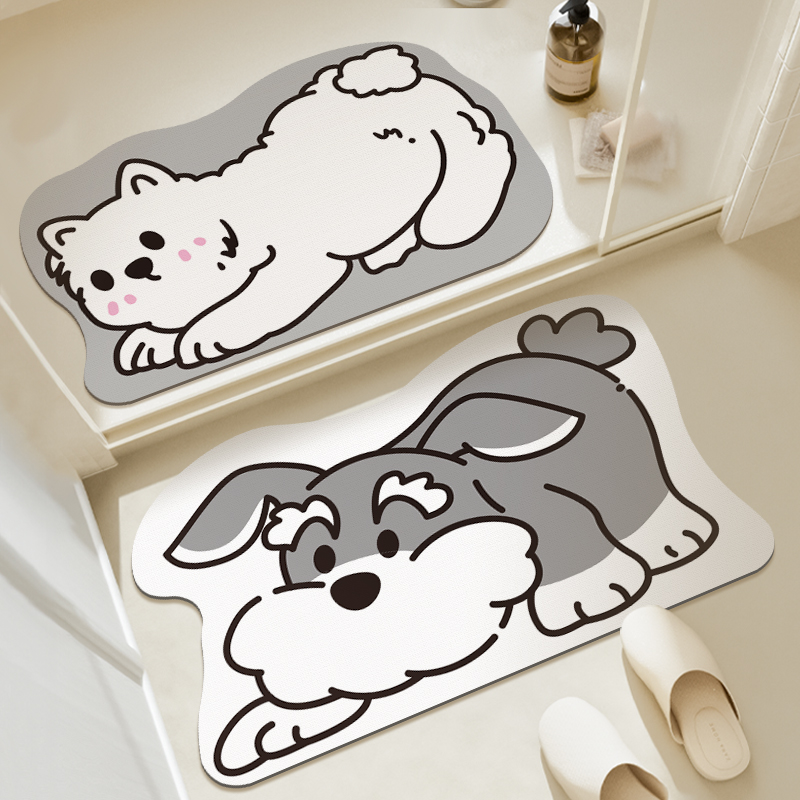 雪纳瑞浴室地垫家用卫生间吸水防滑脚垫子室外阳台厕所洗漱台地毯