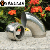 304不锈钢快接弯头内接免焊接90度弯头楼梯扶手接头配件弯管51Xu.