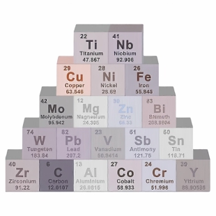 20件套化学元素实物摆件金属元素块立方体元素收藏标本钨钛硅铜锌