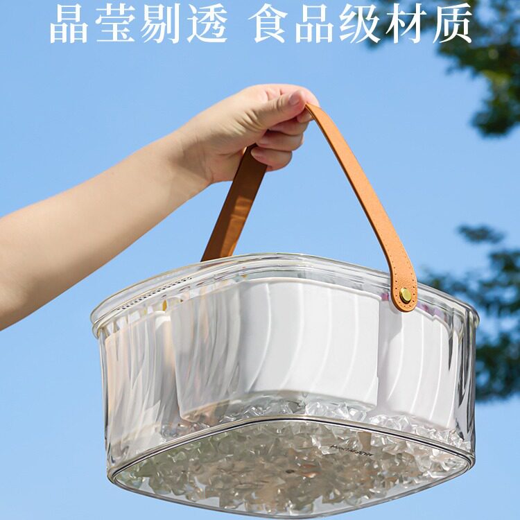 户外手提水果篮分格食物