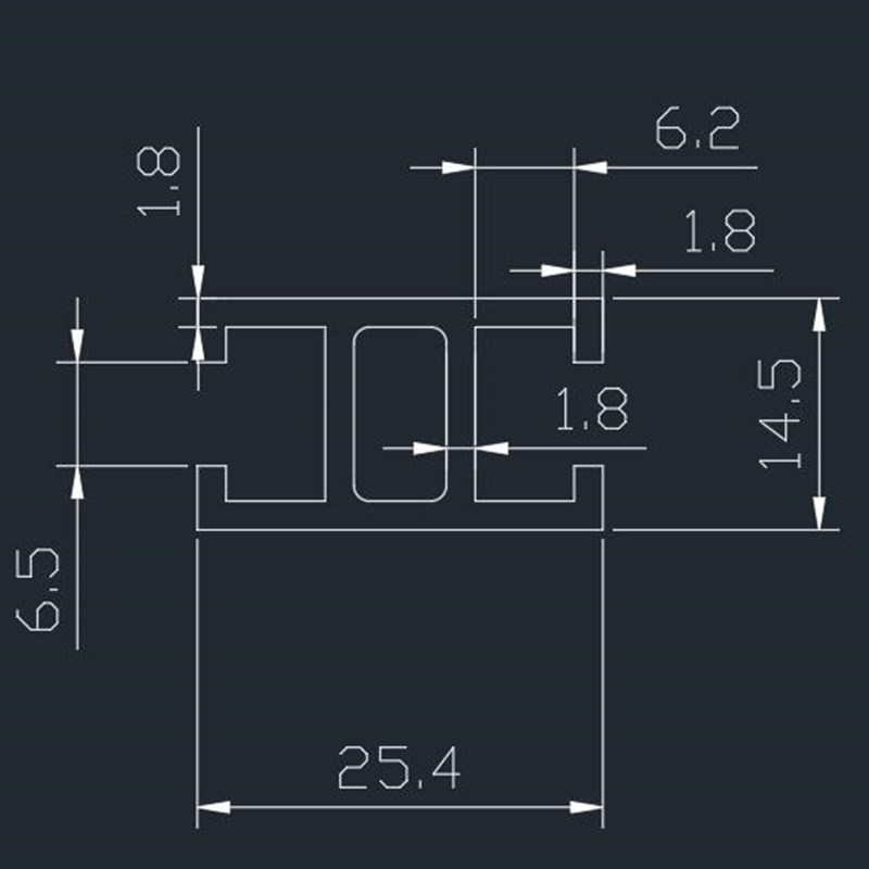 1425铝型材展板型材H型铝合金型材14系型材2514型材挂板槽铝合金