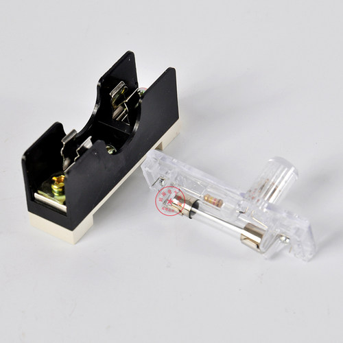 FS101导轨式带灯保险丝座 fs10熔断器底座 搭配6X30玻璃保险管10A