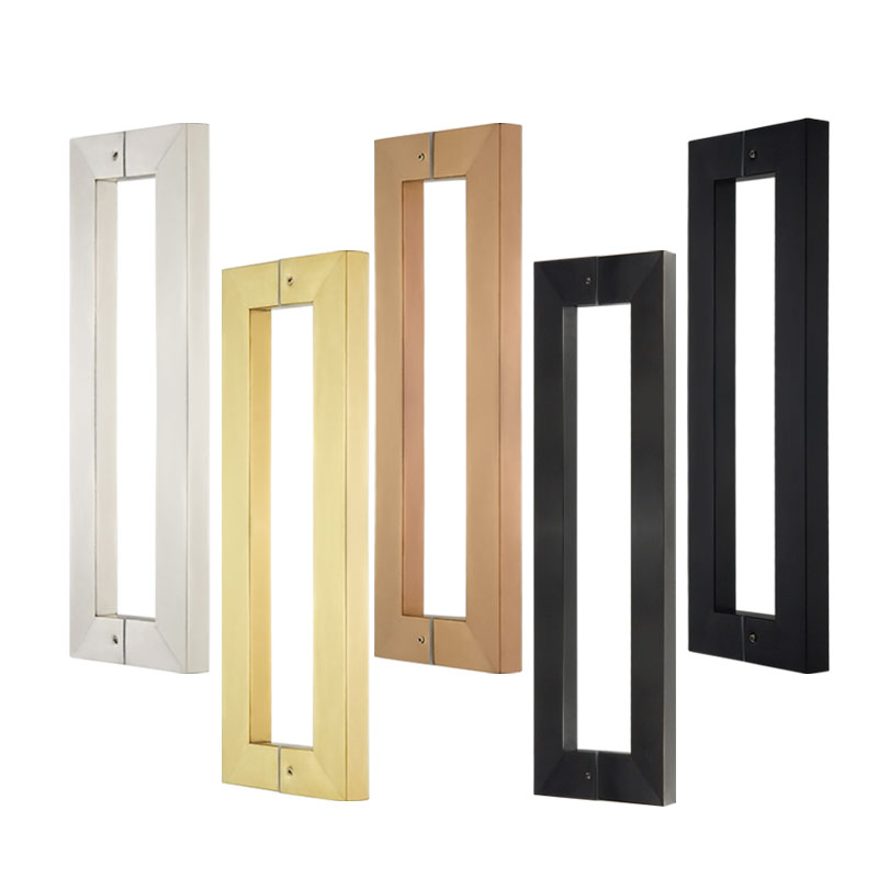 固钛方管拉手不锈钢加厚玻璃门配件办公室门把手黑色店面大门扶手