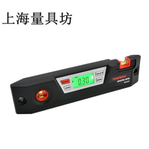 上海量具坊 数显鱼类倾角仪  角度尺 水平尺 量角器 坡度仪 带磁