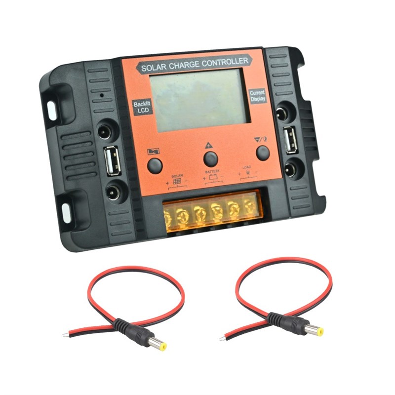 带背光显示12V24V30A太阳能控制器带四DC孔光伏太阳能充电控制器
