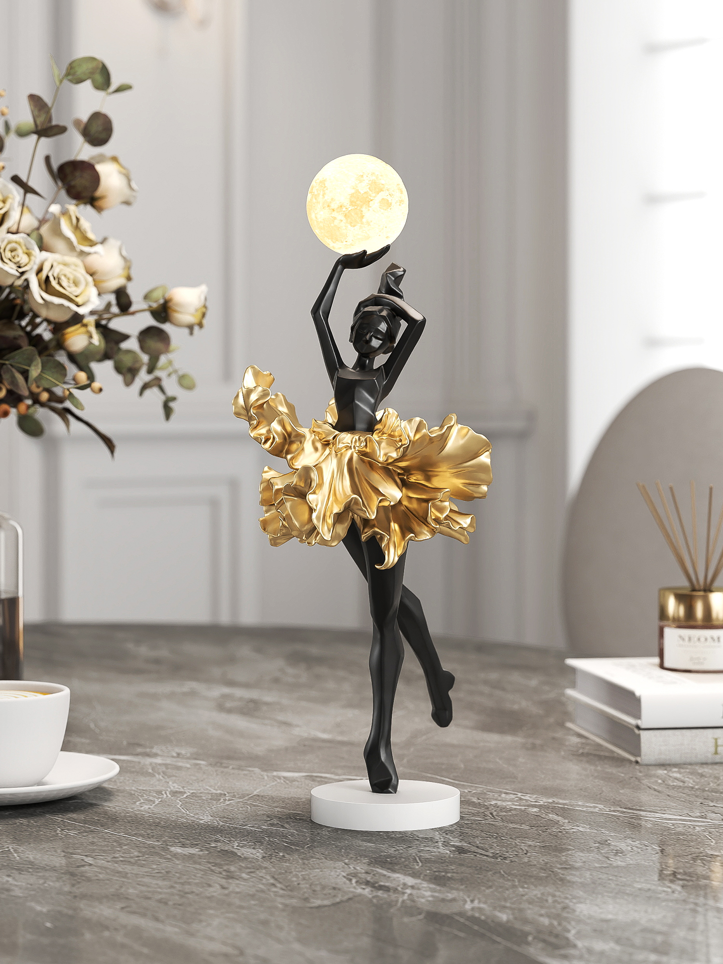 轻豪华芭蕾舞女孩饰品夜灯饰品入口客厅电视柜酒柜饰品生日礼物