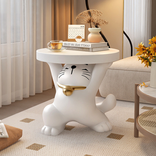 招财猫大型茶几摆件客厅电视柜旁沙发边几托盘置物高级感乔迁礼物