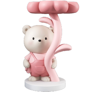 奶油风熊茶几托盘摆件大型落地客厅电视柜沙发旁边几家居软装饰品