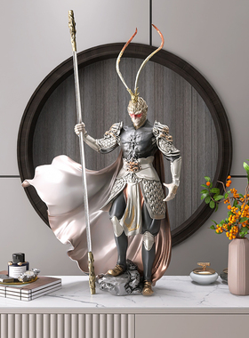 斗战获奖佛像装饰孙悟空雕塑人物客厅入口装饰开幕乔迁礼物