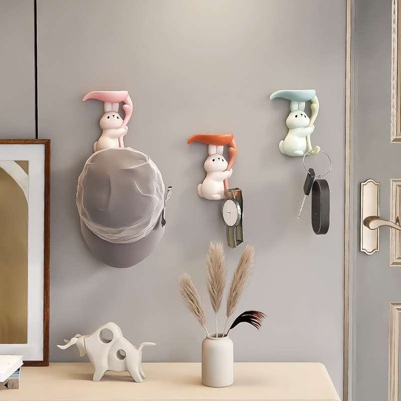 创意兔子装饰壁挂入户玄关门口挂钩墙上衣帽架钥匙收纳置物挂衣钩,家居饰品,装饰挂钩,淘宝优惠券,粉丝福利购,淘宝优惠卷