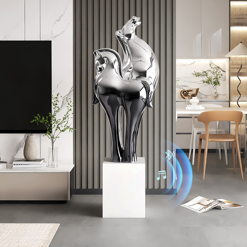 轻奢高档马到成功摆件蓝牙电镀款