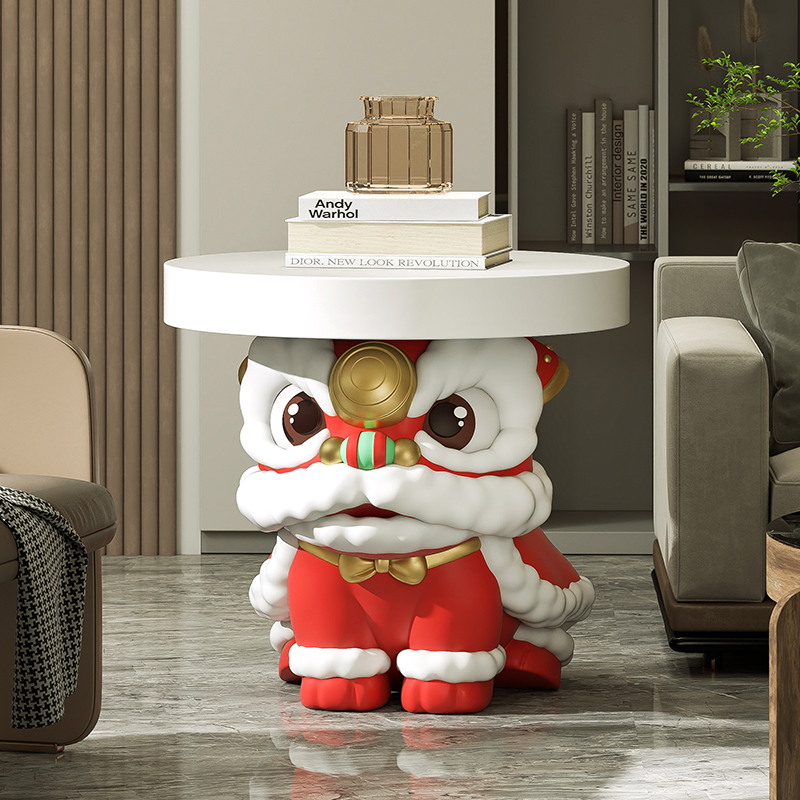 国潮醒狮客厅落地摆件