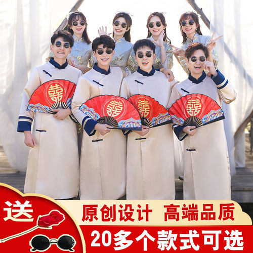 君英贤伴郎服中式接亲兄弟团服装