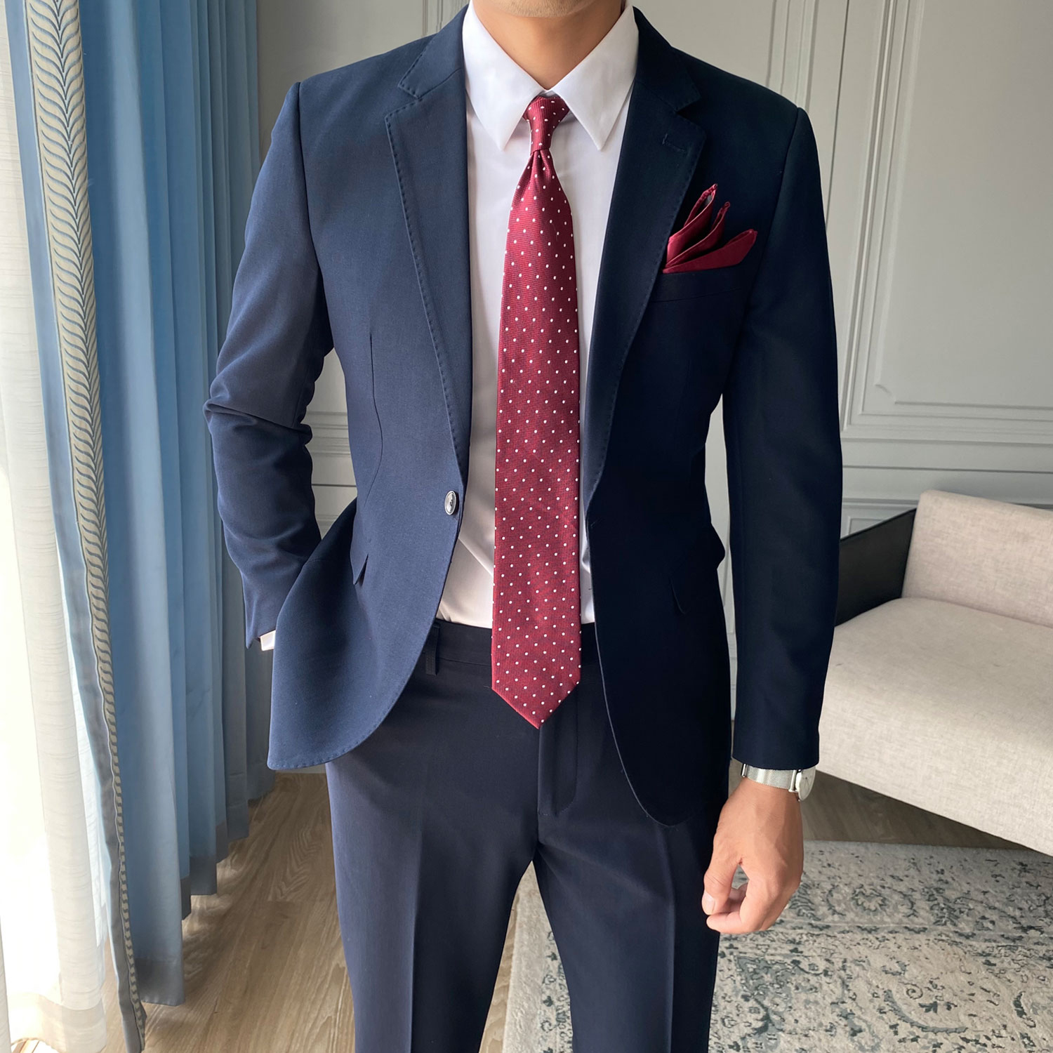 YOUSEKOO休闲西装外套男韩版修身单西潮流帅气商务结婚新郎小西服