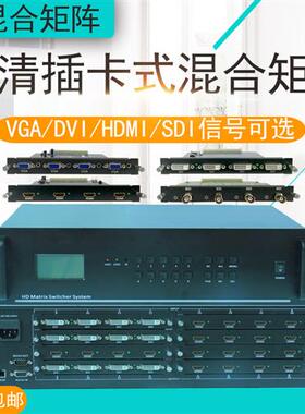 16/32进32出HDMI/DVI/VGA/SDI/AV/HDBaseT插卡高清混合矩阵DP矩阵
