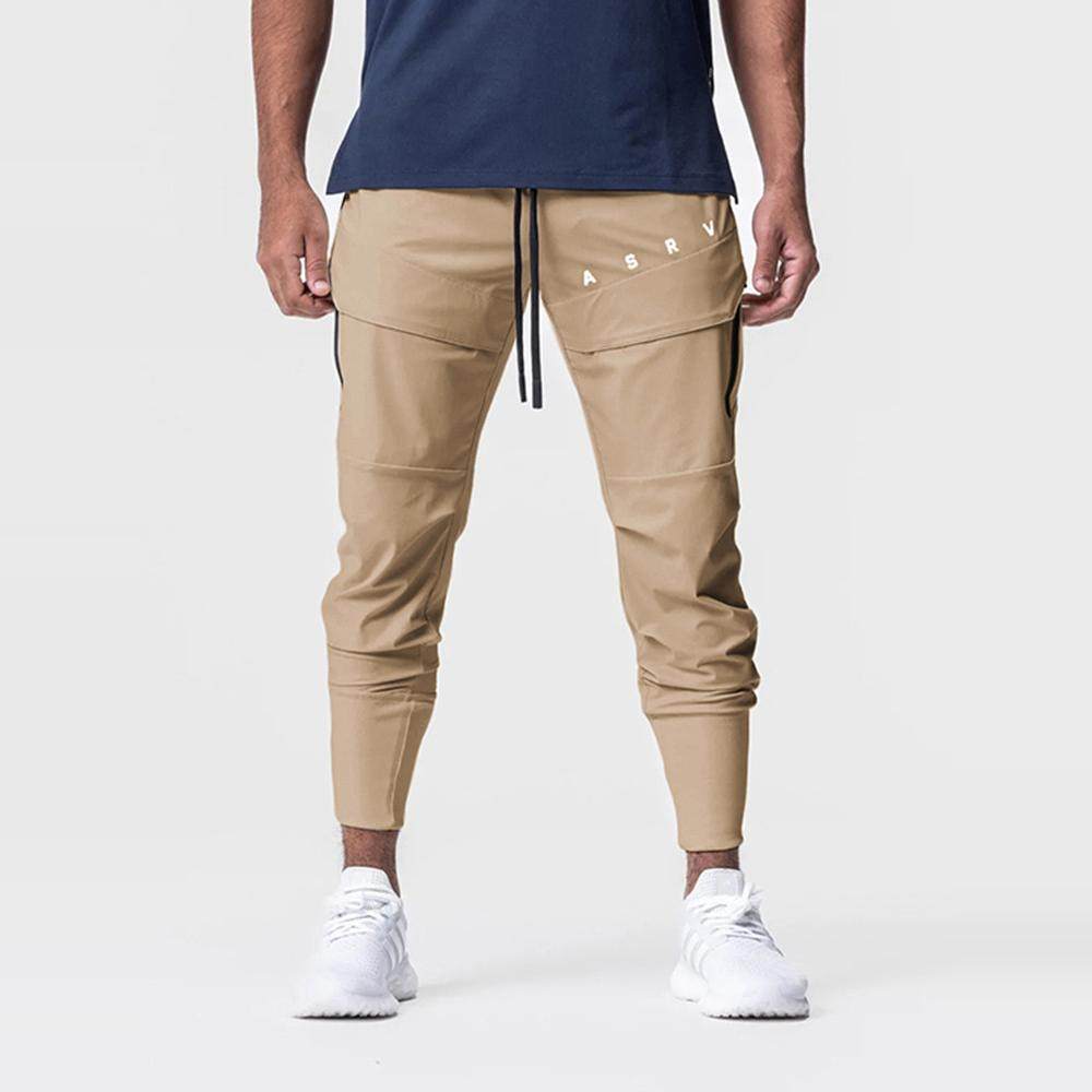 ASRV秋季男士休闲健身裤美式速干田径训练运动长裤多袋束口小脚裤