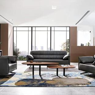 简约WS 经理老沙办公发茶几组合会客接待沙发板三人室座办 957时尚