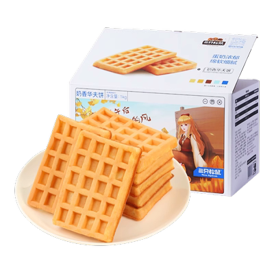三只松鼠华夫饼1kg早餐面包整箱