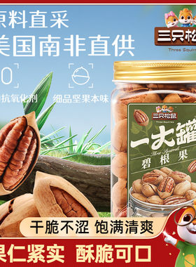【三只松鼠_一大罐碧根果500g】