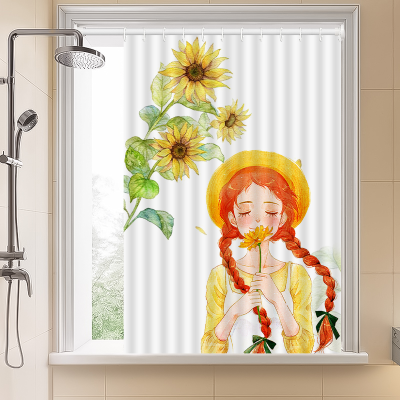 浴室卫生间免打孔窗帘厕所洗手间小窗户专用防窥防水防走光遮挡帘