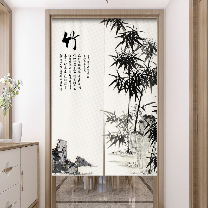 新中式竹子门帘隔断帘卧室遮挡帘