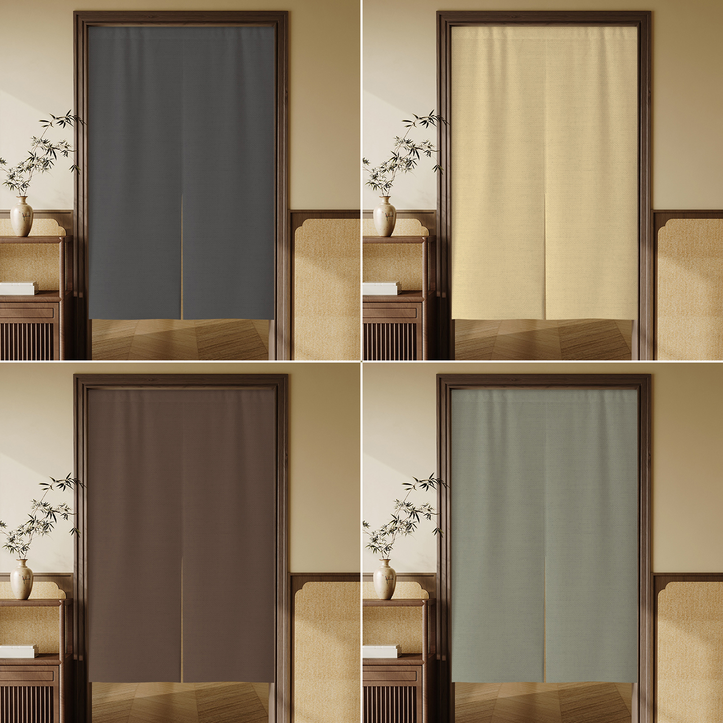 定制纯色门帘隔断帘卧室免打孔