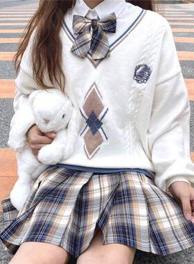 jk制服套装冬装秋季jk制服正版日系学生大码百搭长袖毛衣衬衫小熊