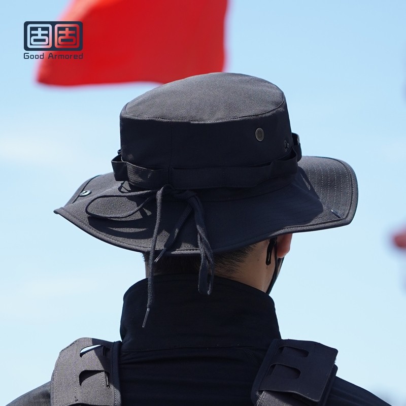 固固战术奔尼帽透气速干渔夫帽奔尼帽7.5cm遮阳帽户外训练圆边帽