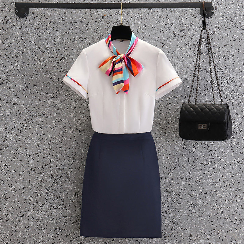 夏季酒店前台珠宝店美容院美容师工作服女时尚高端空姐职业装套装