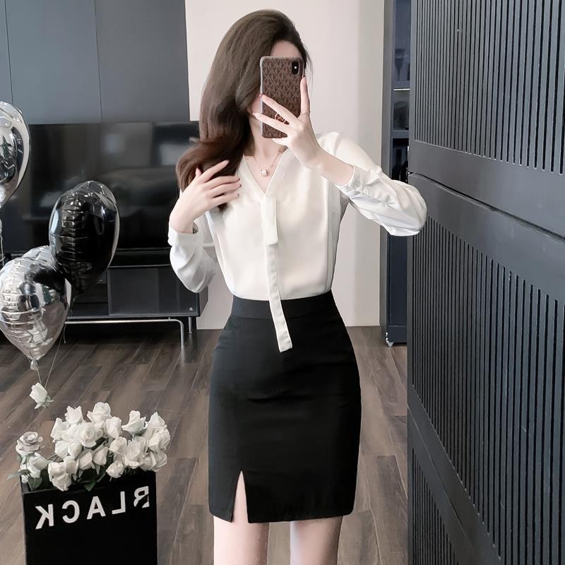 白衬衫套装裙两件套职业2025新款空姐制服礼仪工装女前台工作服春