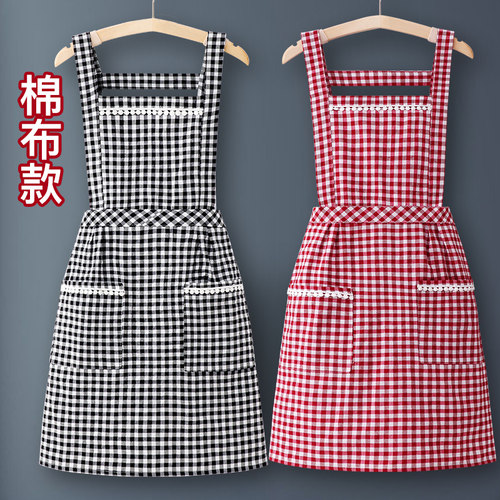 围裙纯棉漂亮厨房家用2026新款女士夏季薄款透气上班餐饮专用网红