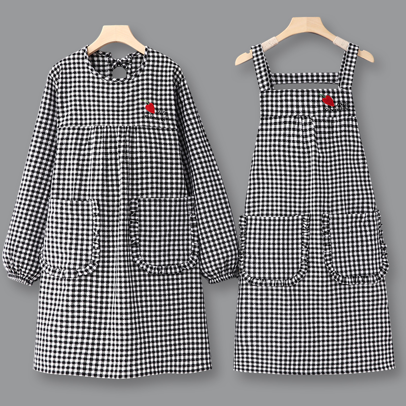 纯棉长袖罩衣时尚围裙