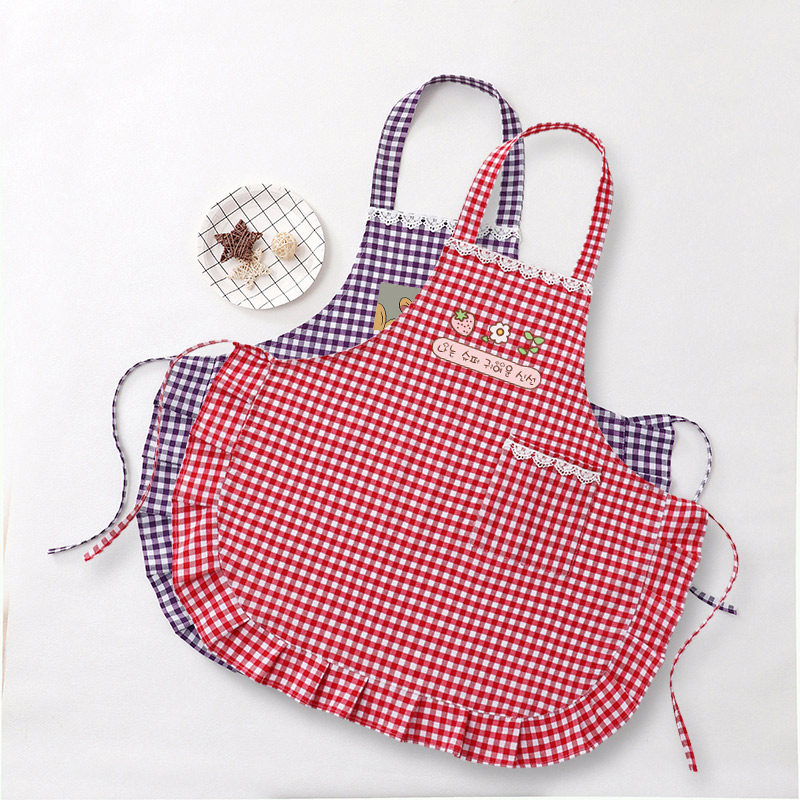 纯棉围裙工作服女可定制印字