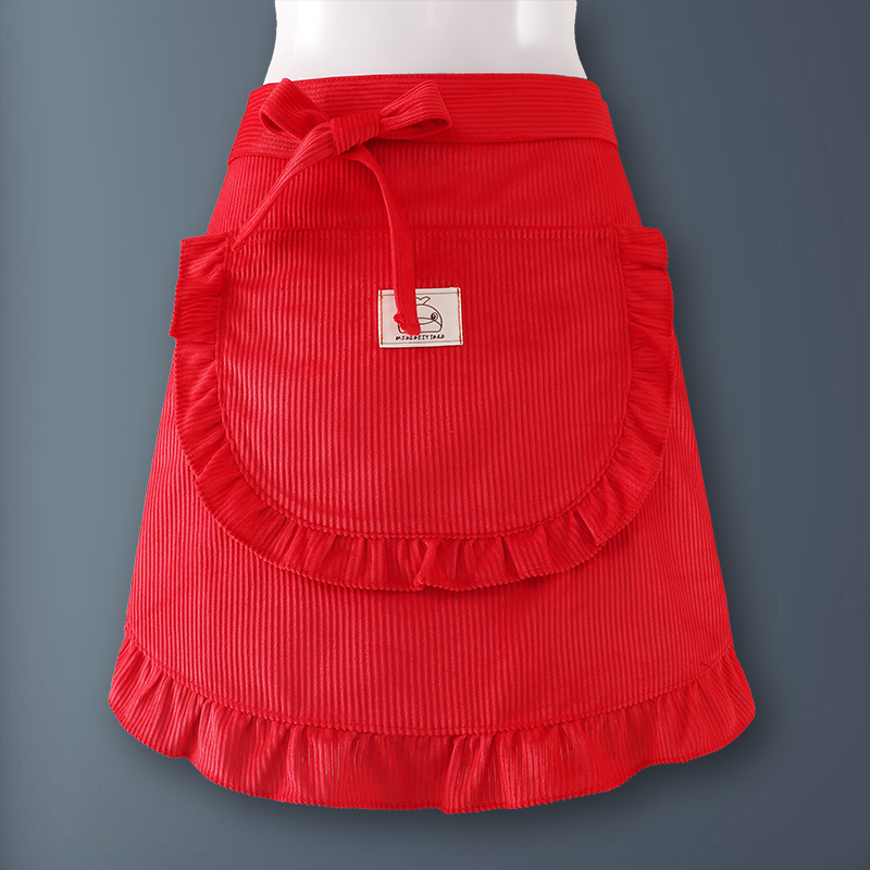 做饭半身灯芯绒围裙夏季薄款透气厨房家用2025新款男餐饮专用定制