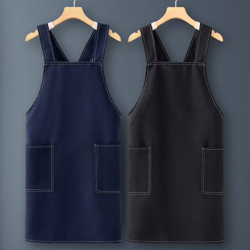 帆布围裙交叉带工作服厨房家用2026新款女餐饮专用好看洋气的定制