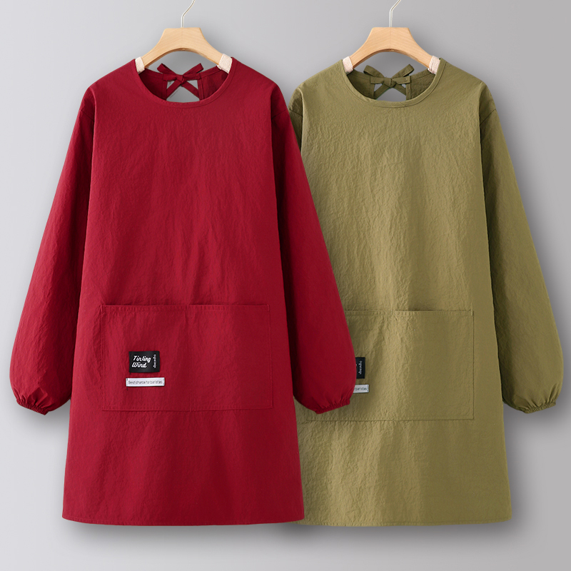 围裙厨房家用2025新款罩衣女定制上班专用防油防水做饭工作服洋气