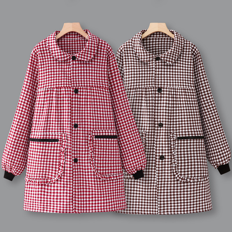 正穿纯棉防污罩衣长袖冬季新款