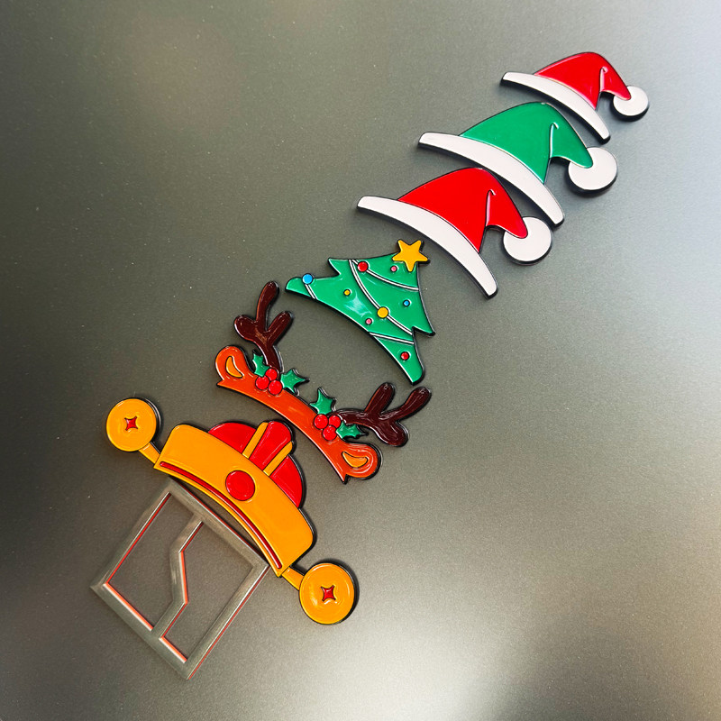 极氪改装小红帽车标贴圣诞帽车标车贴卡通可爱趣味搞笑装饰标贴