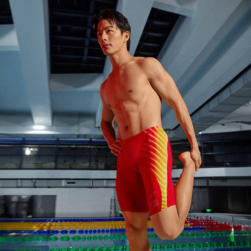 Speedo速比涛中国梦之队数码印花男子五分及膝泳裤抗氯速干游泳裤